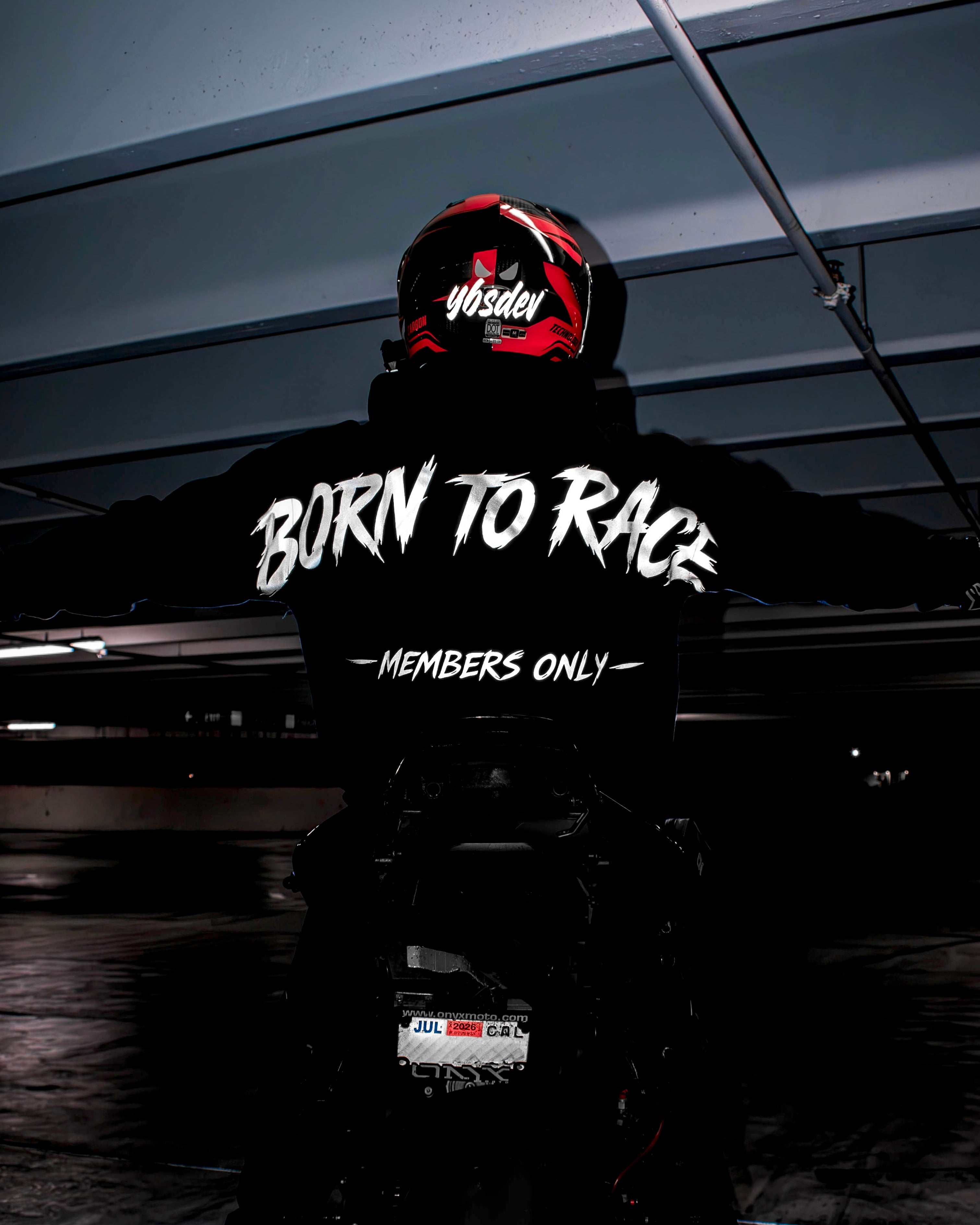 "BORN TO RACE" REFLECTIVE HOODIE