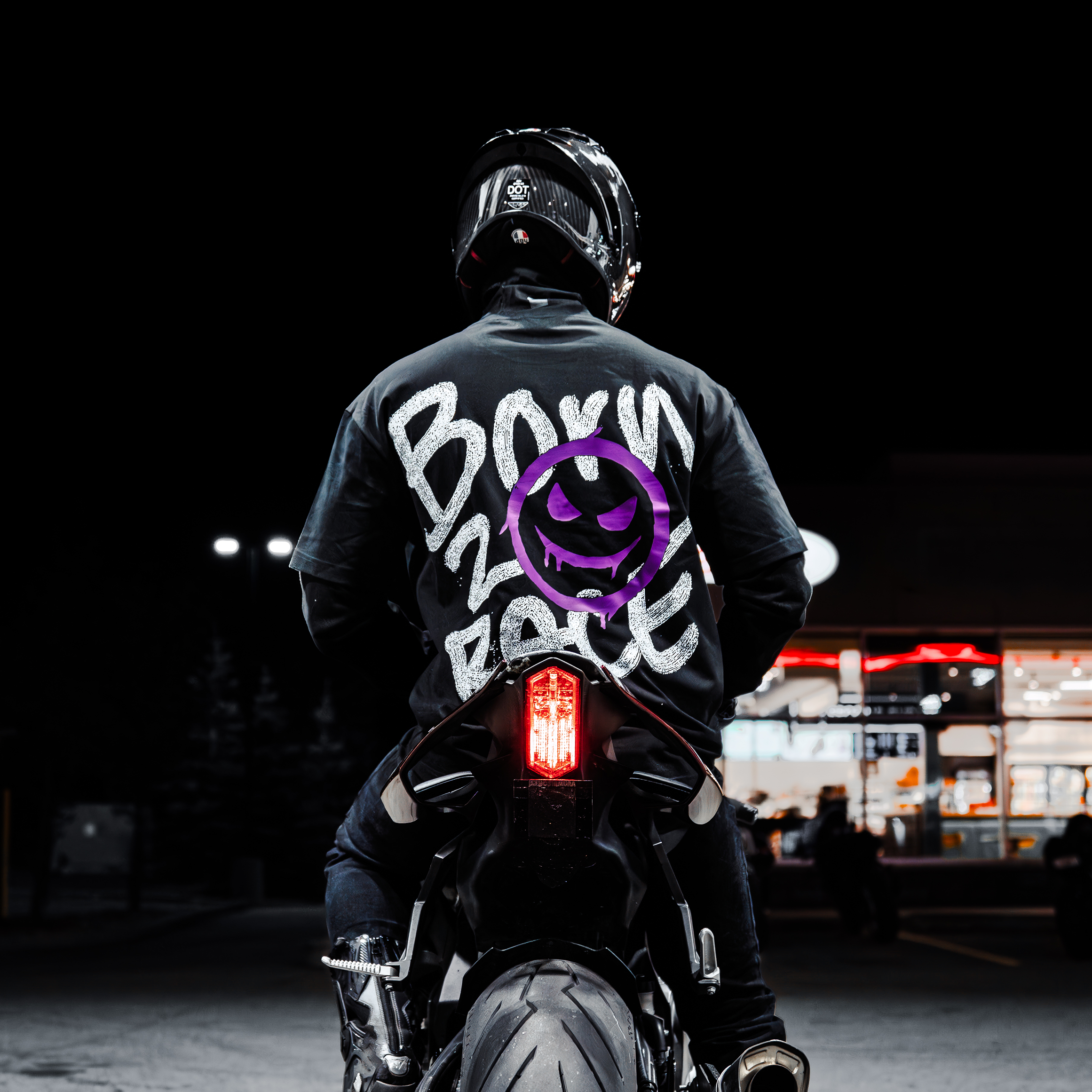 "BORN 2 RACE" PURPLE TEE
