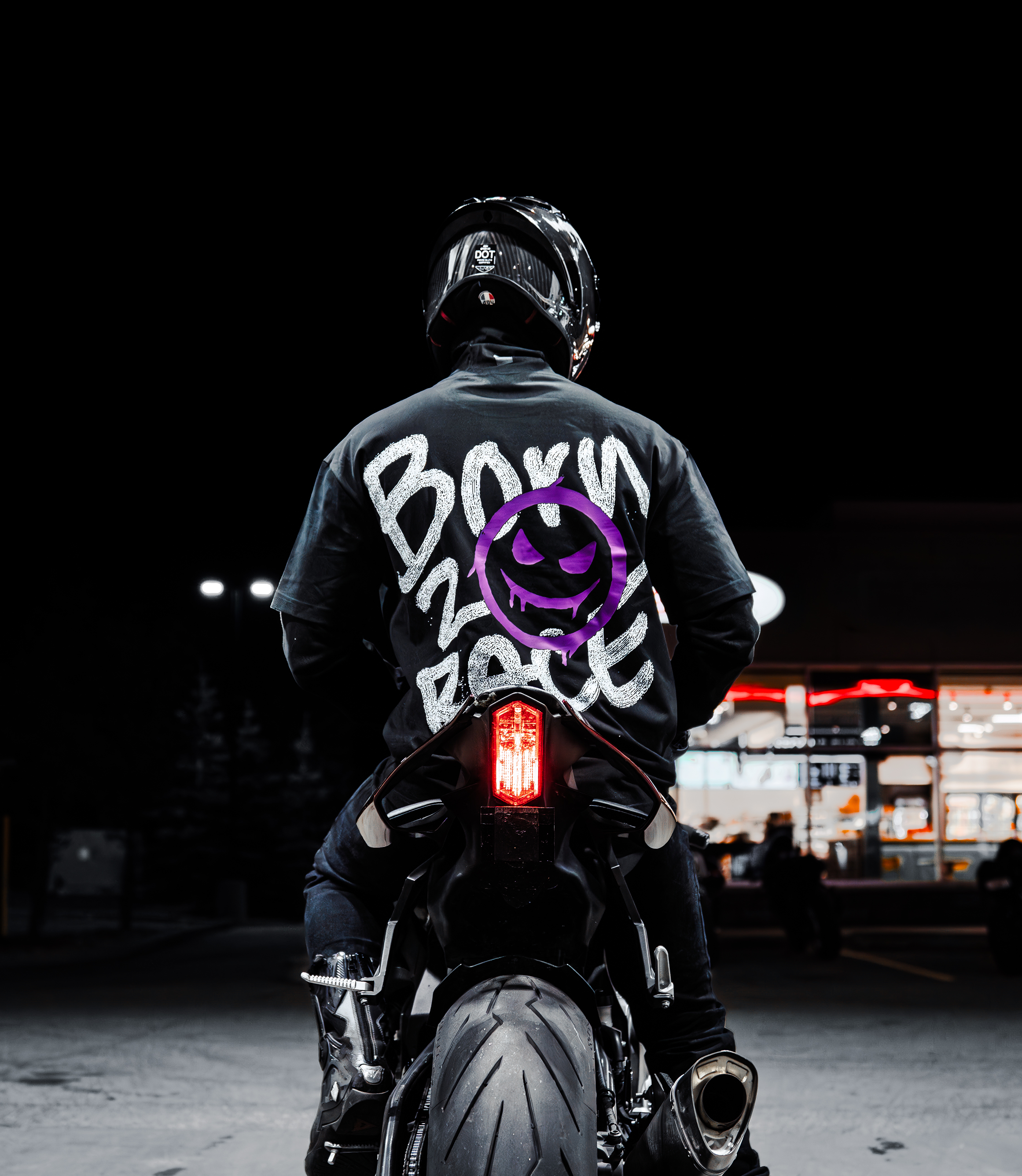 "BORN 2 RACE" PURPLE TEE