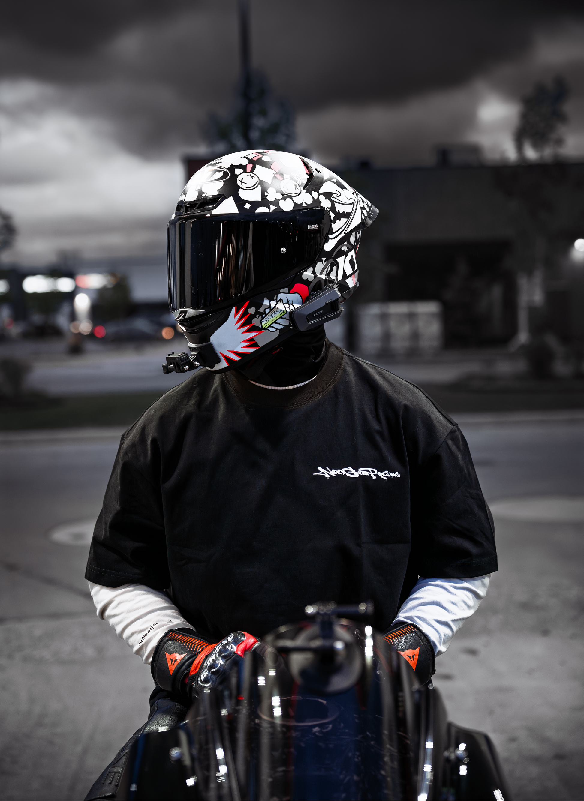 "BORN 2 RACE" WHITE TEE